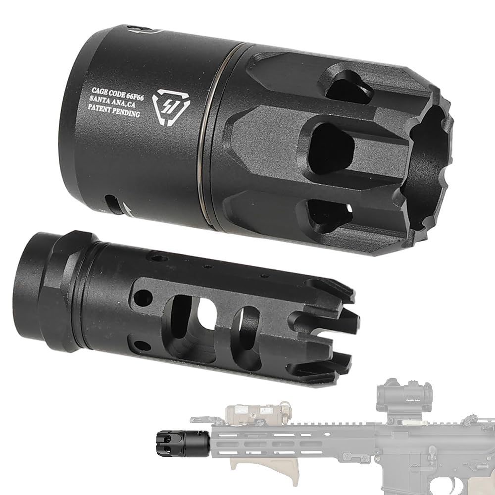 武品 14mm 逆ネジ対応 E-C SI KING COMP コンペンセイター - OPPRESSOR ブラストシールド セット ブラストダイバータ