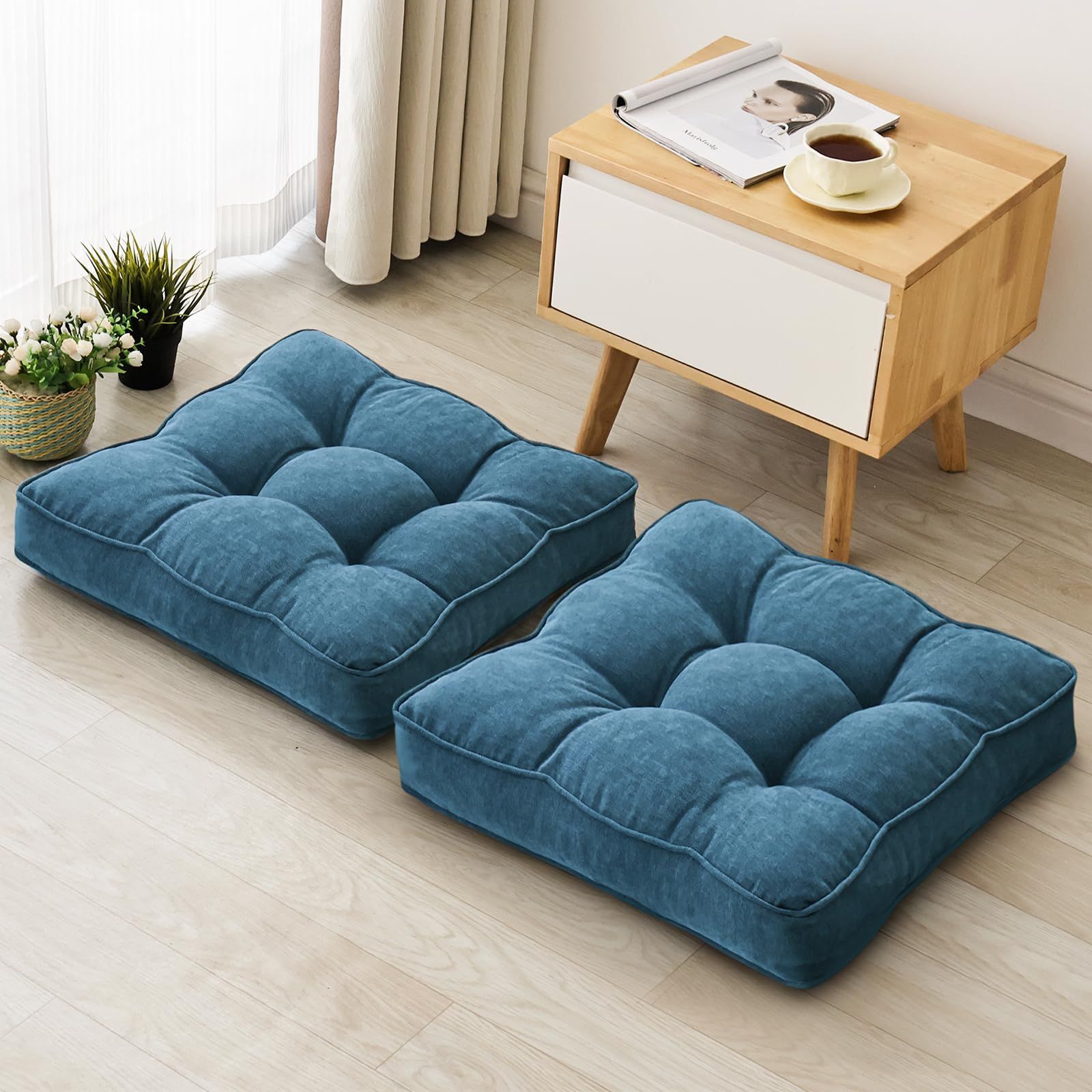 新品 Awesling座布団 55cm おしゃれ フロアクッション 「1個入り」 大きい 裁断メモリーフォーム入り 北欧 かわいいざぶとん 大きめ 体圧分散 座り心地いいクッション 読書 座禅 ・ソファ・ベッ