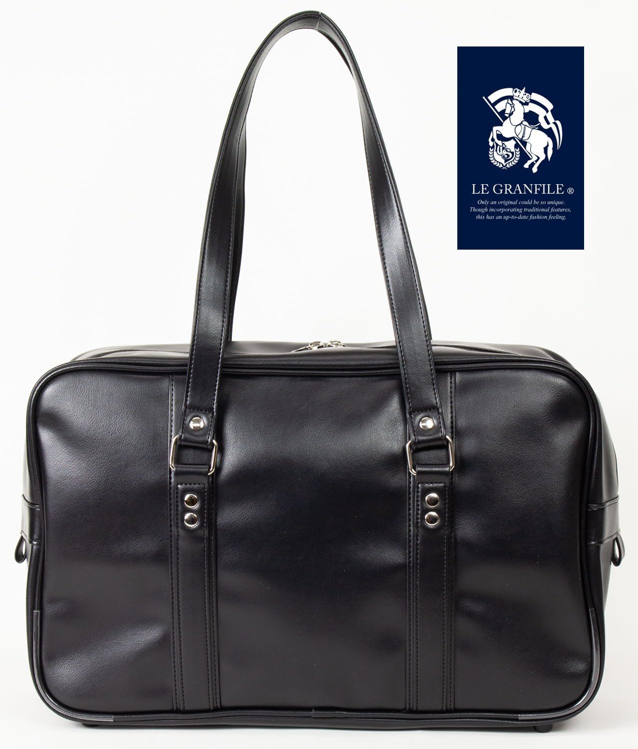 ル グランフィール LE スクールバッグ 合皮 ロゴ 刺繍 通学 高校生 男女兼用 革 スクバ 大容量 女子高校生 大きめ 学生 軽量 LG-G 07