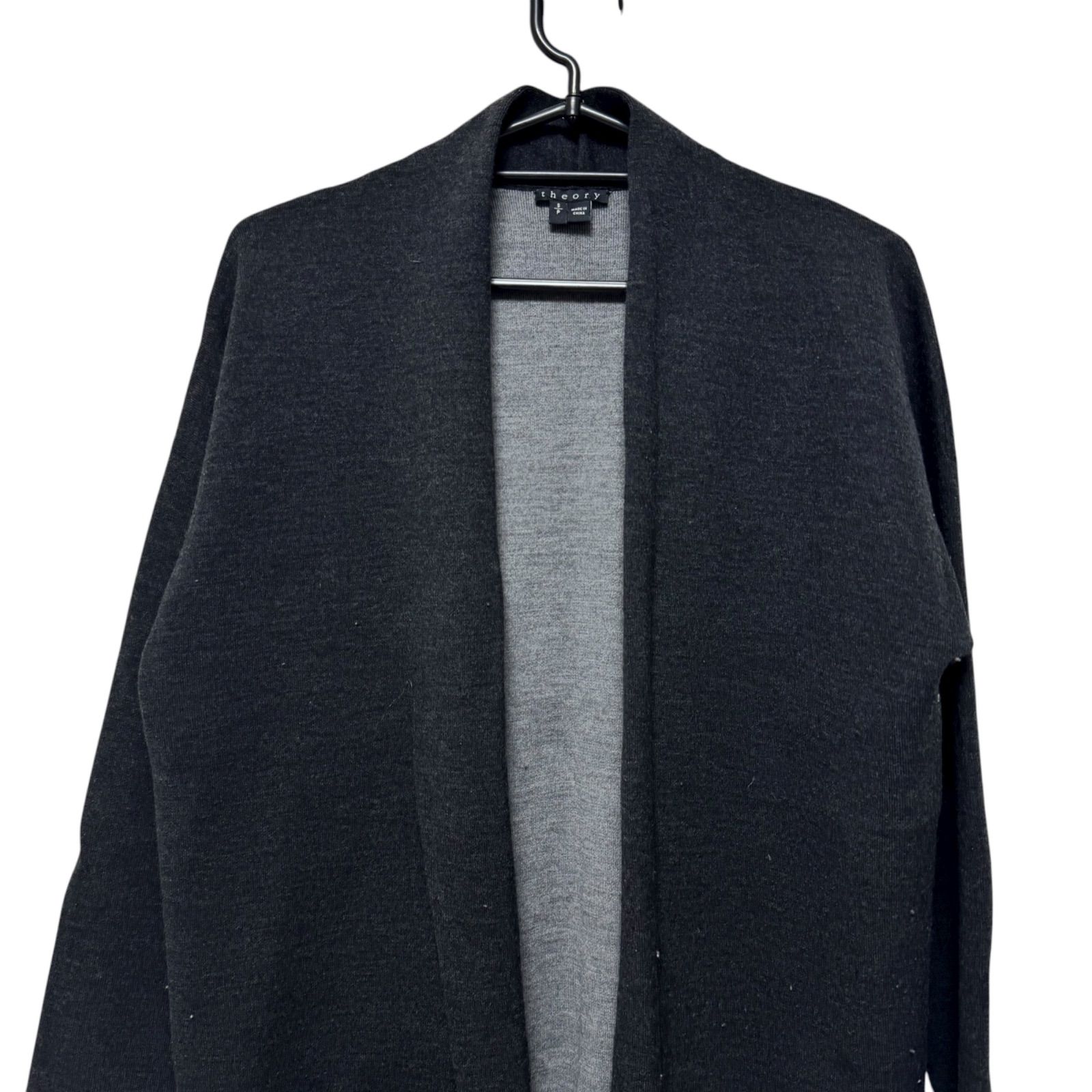 セオリー＊ロングカーディガン・S・ブラック・新品未使用 theory セオリー レディース ロングカーディガン 紺色 Sサイズ B11