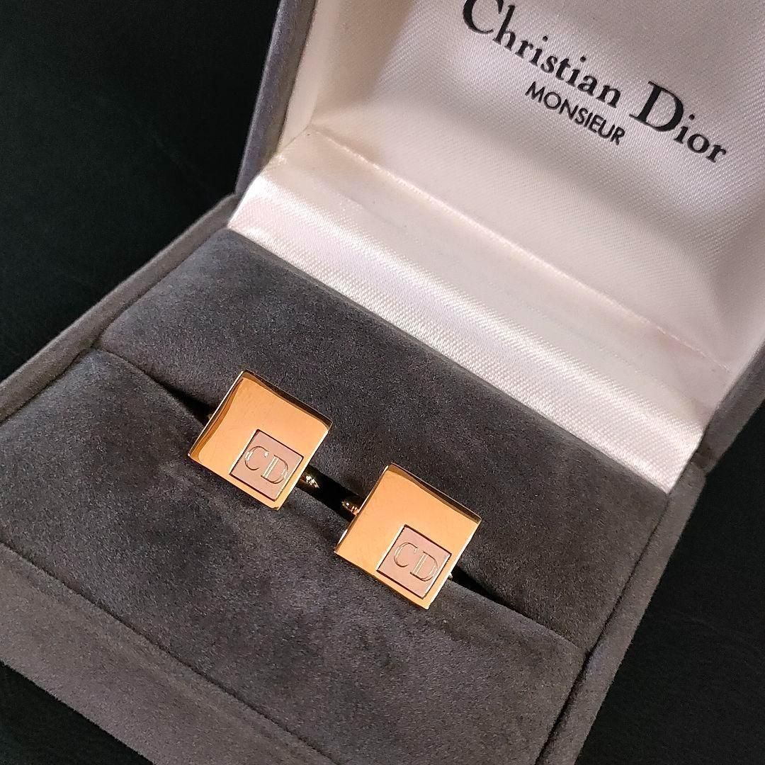 Dior ディオール カフス ゴールド スクエア CDロゴ シルバー