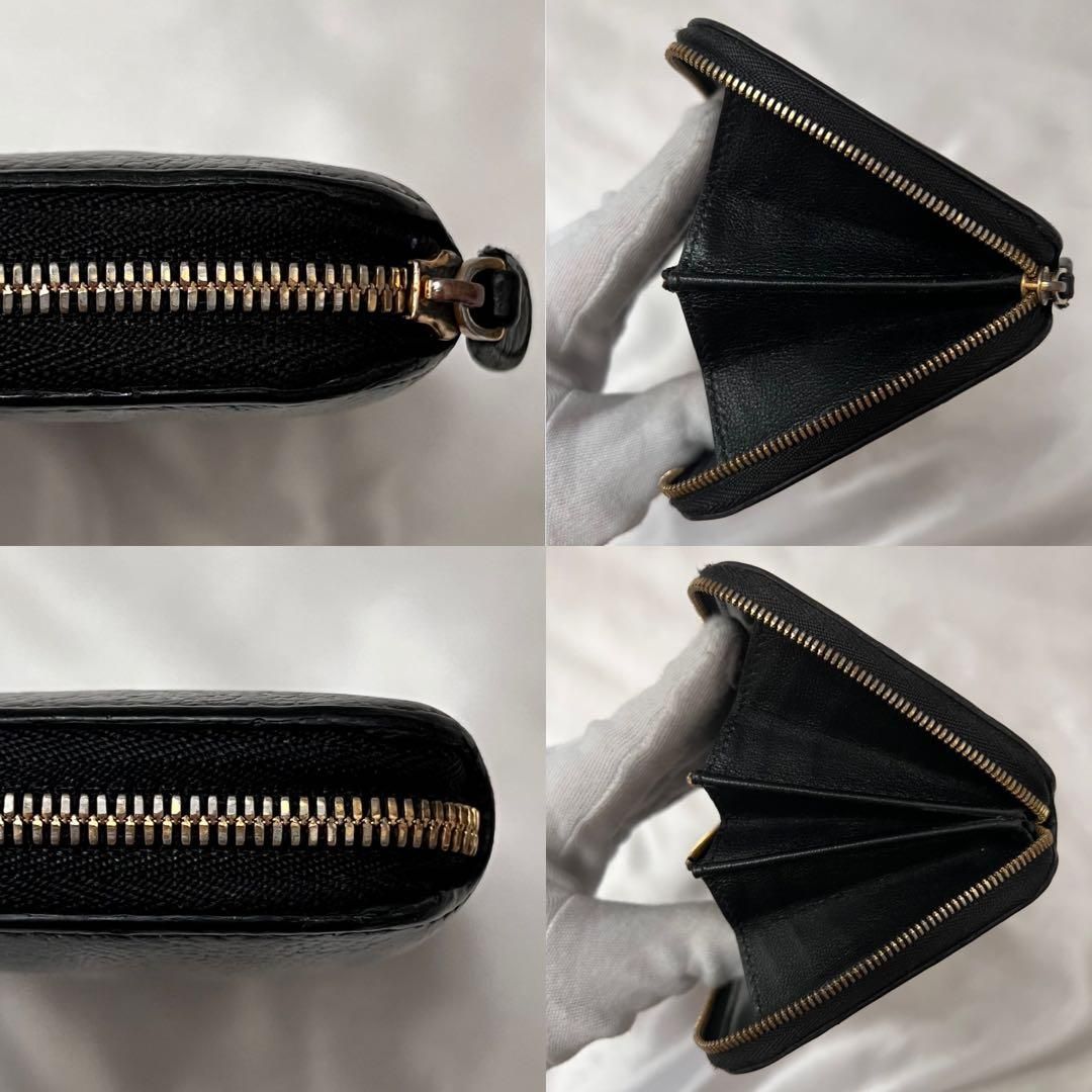 ◇美品◇バレンシアガ ラウンドジップ長財布 白ロゴ×ブラックレザー