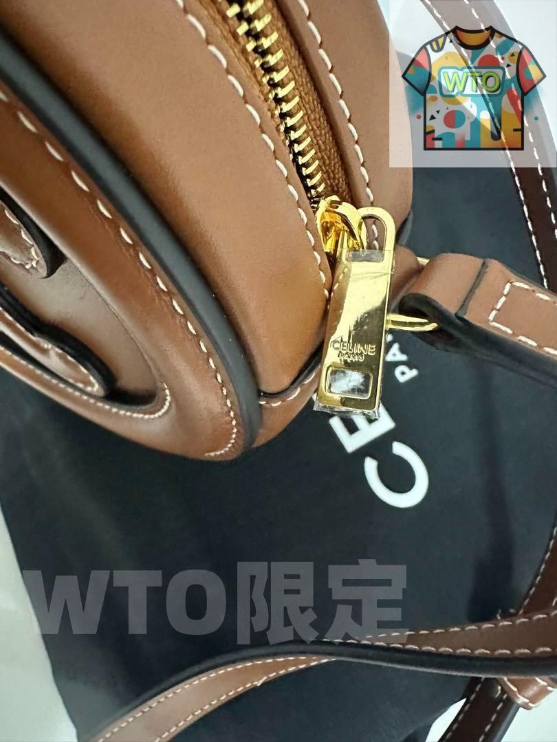 CELINE ミニトリオンフ シャイニーカーフスキン ショルダーバッグ WTO輸入 FLM 55 マフラー キッズファッション小物