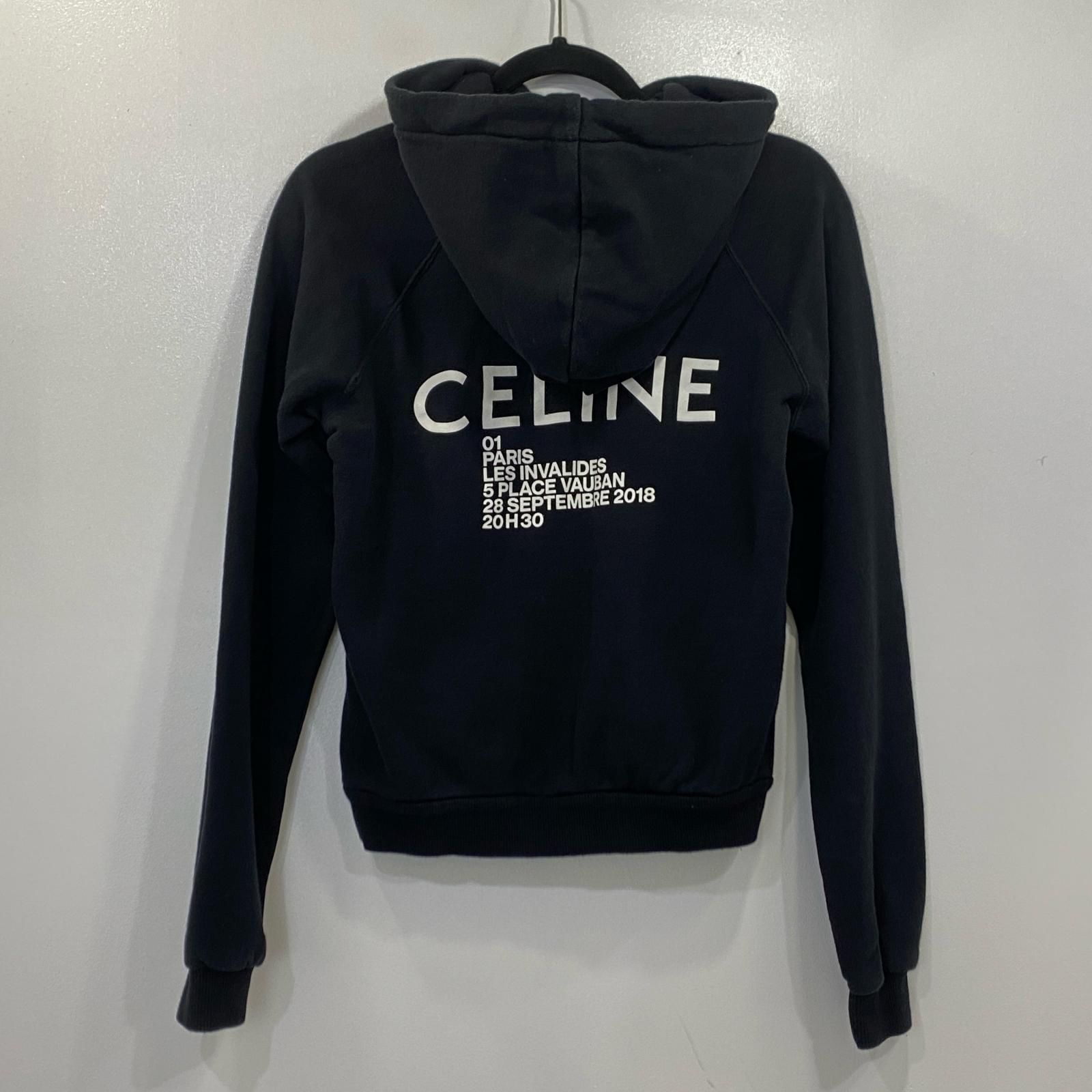 姫路東店 CELINE セリーヌ パーカー Back Logo Cotton Hoodie 2Y005632E 2019S S ブラック 135