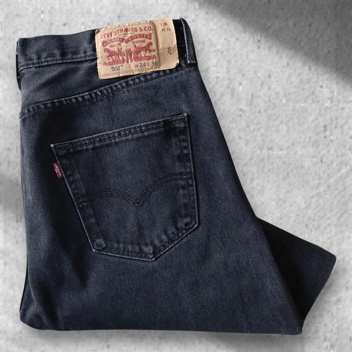 □古着 Levi's リーバイス 501 ブラックジーンズ デニムパンツ 16年製