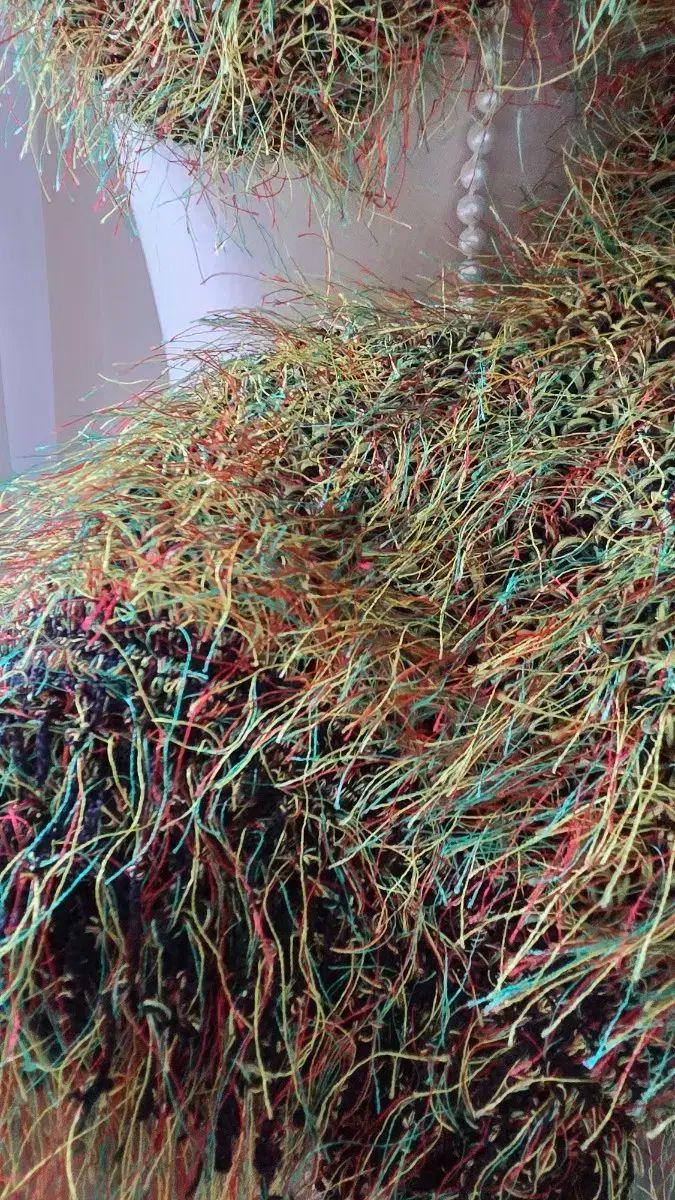 ロング手編みニットショールマフラー マフラー