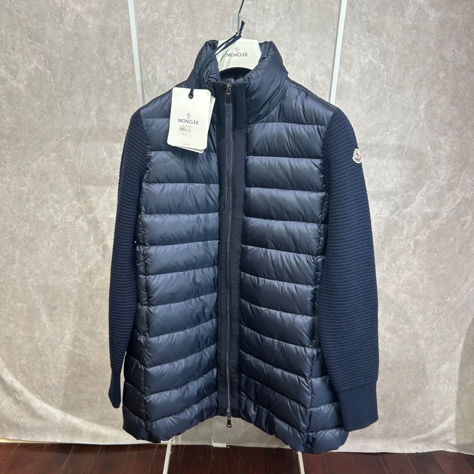 モンクレール　　ニットダウン　ジャケット 極美品 極美品】 MONCLER モンクレール ダウンニットジャケット黒 ブラックS