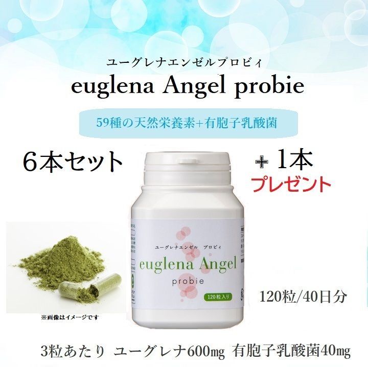 ユーグレナ エンゼル プロビィ 120粒入 6本セット 1本プレゼント ユーグレナ みどりむし サプリメント 賞味期限 2027 05 20