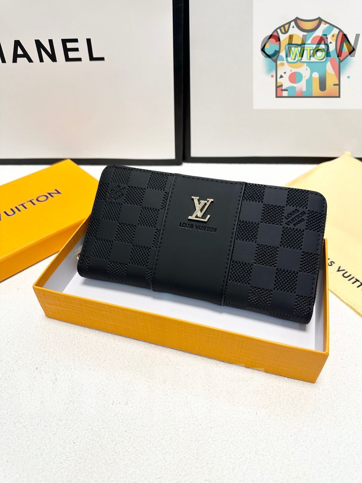LV 黒色の男性用ハンドバッグ
