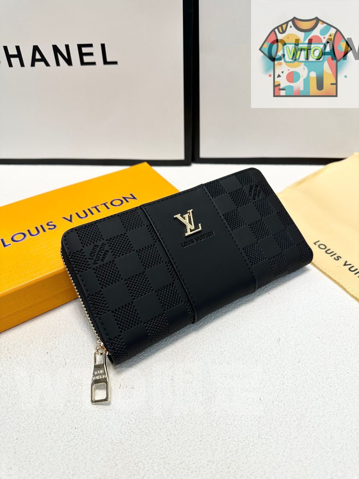  WTO通販 LV 黒色の男性用ハンドバッグ 全国 一部除く -WTO輸入-STP 04 長財布 財布 ケース 小物入れ