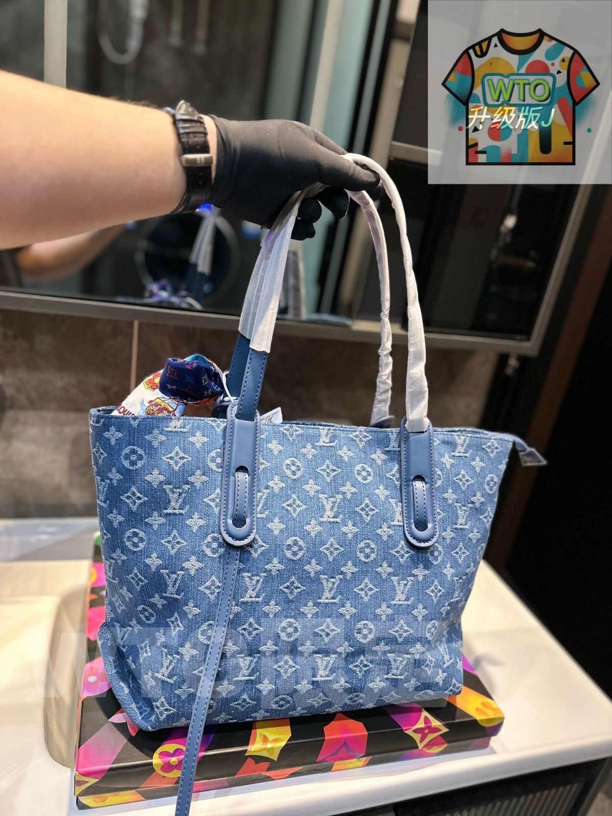 デニム刺繍トートバッグ 全国