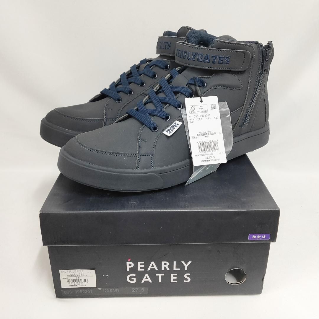 ○★新品 未使用 パーリーゲイツ ミドルカット ゴルフシューズ ネイビー24cm 新品 未使用 パーリーゲイツ ミドルカット ゴルフシューズ ネイビー