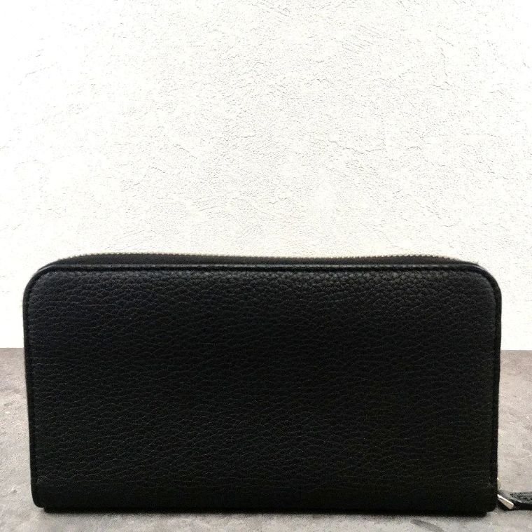 FENDI ジップウォレット ブラック レザー 7 M 0210 メンズ レディース 長財布 77