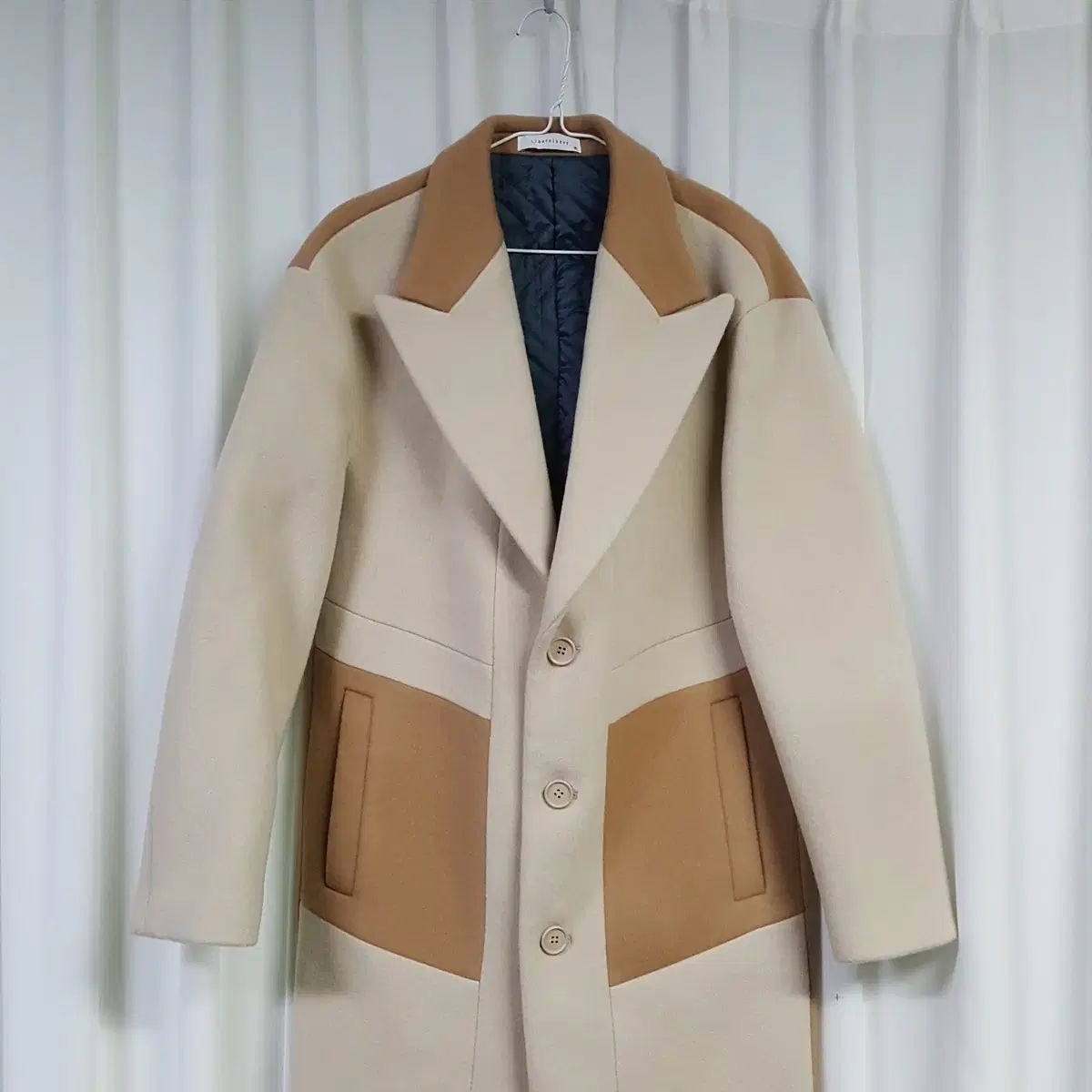 リーバックルクラシ メンズ ロング アンゴラ ウール コート 95