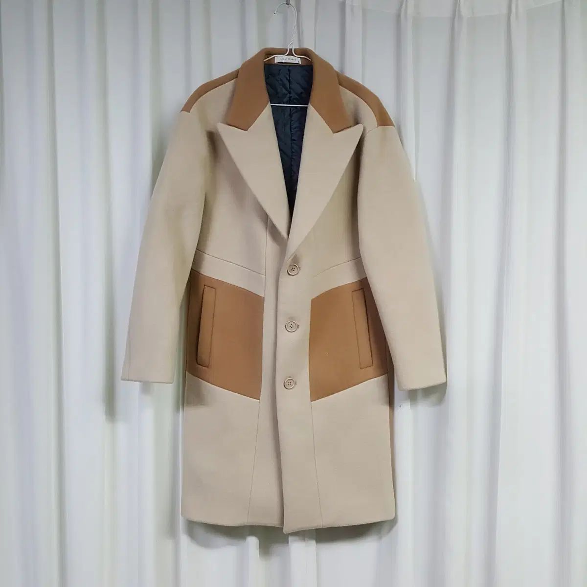 リーバックルクラシ メンズ ロング アンゴラ ウール コート 95