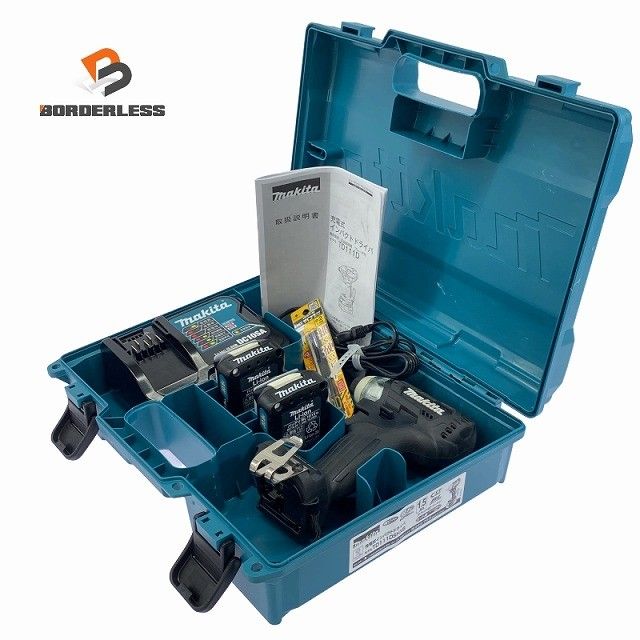 品 makita マキタ 10.8V 充電式インパクトドライバー TD111DSHXB バッテリ2個 10.8V1.5Ah 充電器 ケース付 コードレス117984