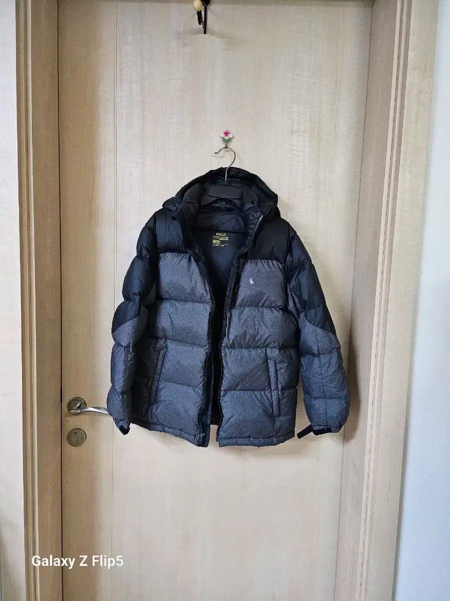 ポロラルフローレン フード ダウン アウター ブラック グレー 14 16