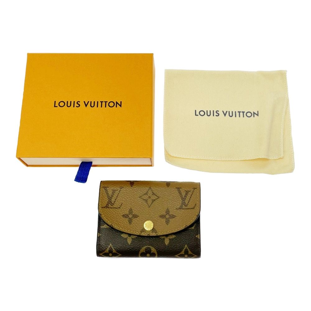 き LOUIS VUITTON ルイ ヴィトン M82333 モノグラムリバース PVC ポルトモネロザリ コインケース ブラウン 494674 コインケース