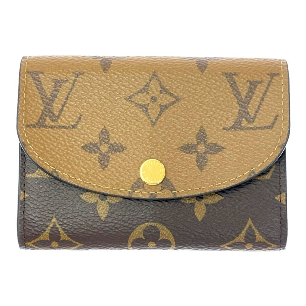 き LOUIS VUITTON ルイ ヴィトン M 82333 モノグラムリバース PVC ポルトモネロザリ コインケース ブラウン 494674