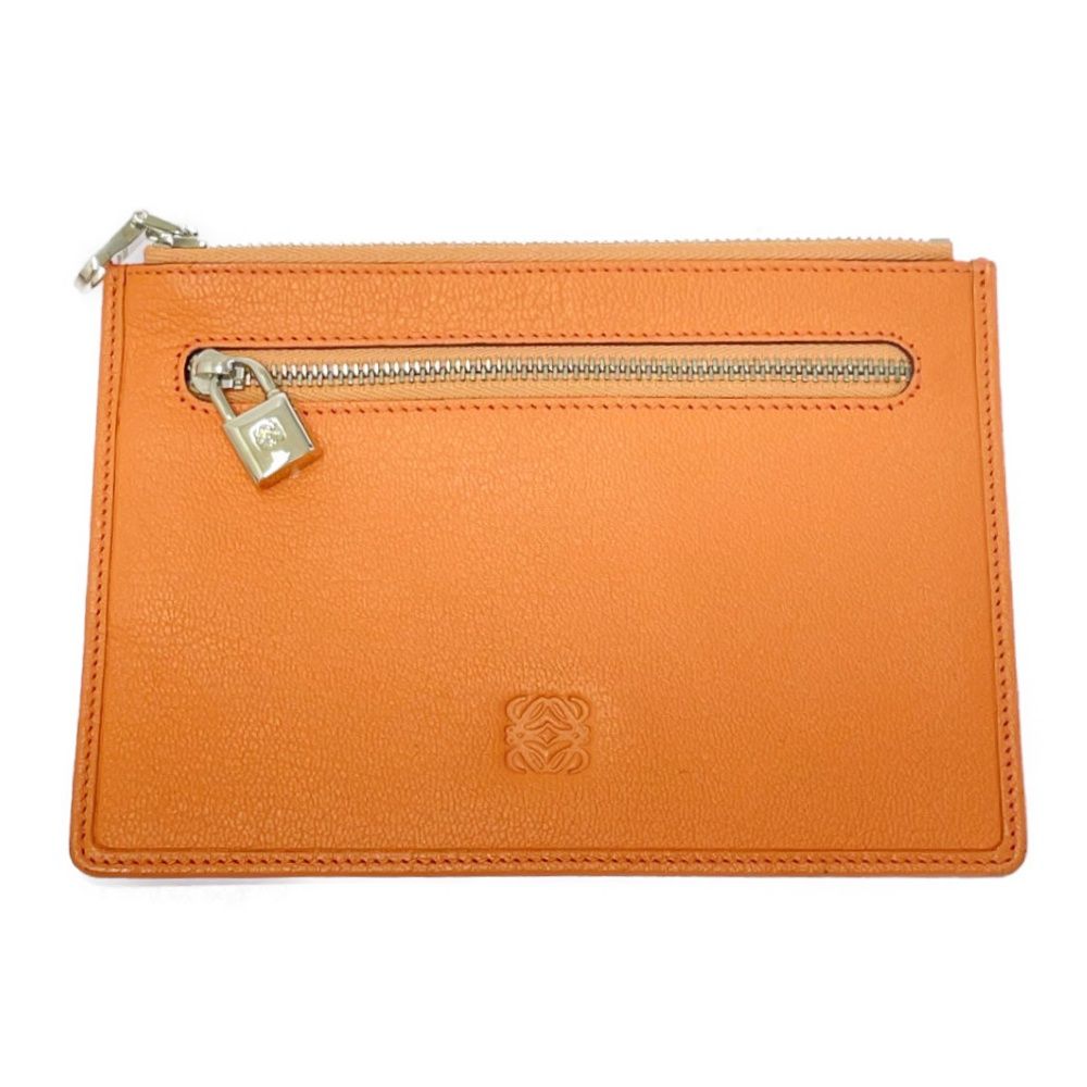 LOEWE ロエベ レザー アナグラム ポーチ オレンジ 494464 ポーチ