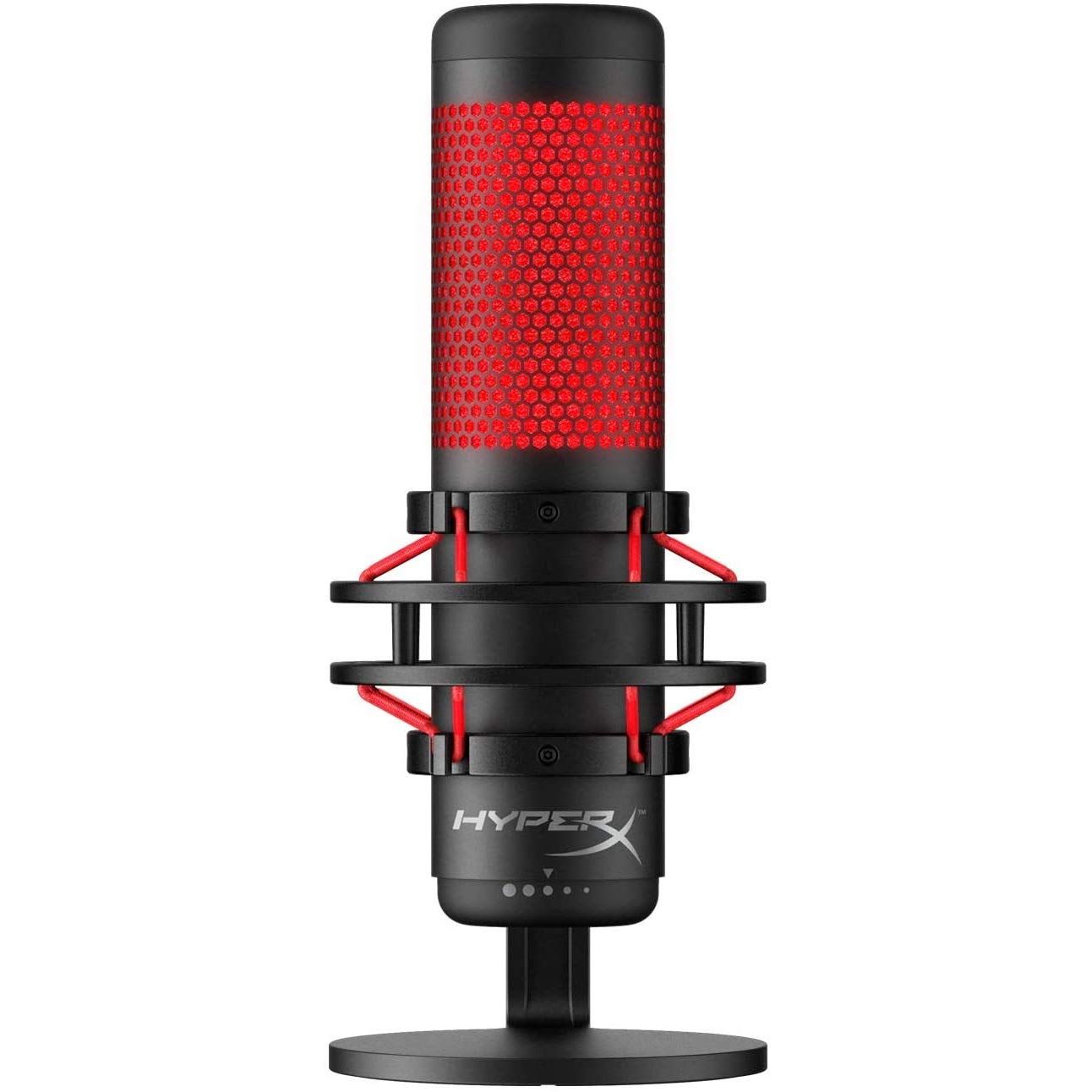 HyperX QuadCast スタンドアロンマイク ストリーマー コンテンツクリエーター ゲーマー向け PCPS 4使用 2年 HX MICQC BK 4 P 5 6 AA