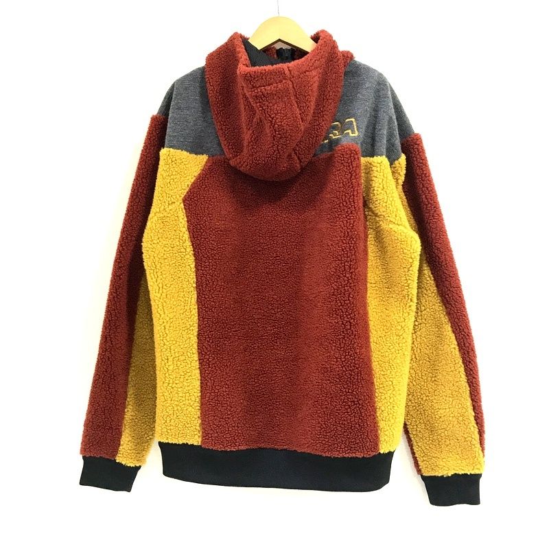 MONTURA モンチュラ Nomad Maglia ノマドマグリア フリースジャケット メンズ Lサイズ フーディ ボア 古着 アウトドア イエロー レッド TA3592