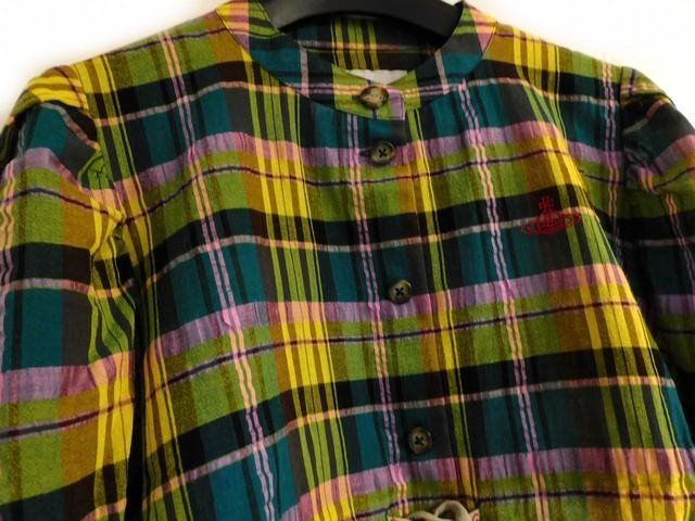 ヴィヴィアンウエストウッド レッドレーベル サイズ00 タータンチェックギャザーシャツ 16-12-851023 レディース Vivienne Westwood 7K