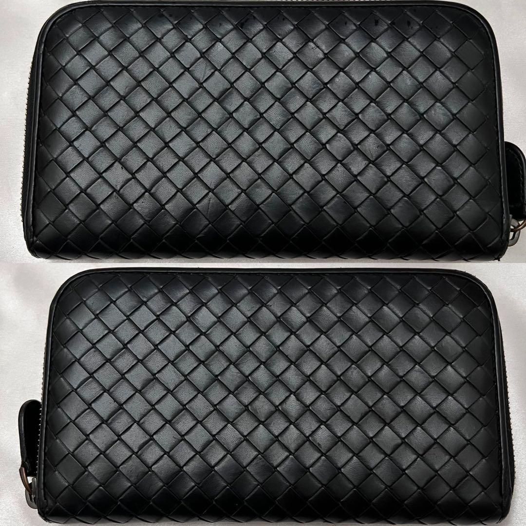 ✨美品✨ボッテガヴェネタ　長財布　ラウンドジップ　ブラック　イントレチャート ◇美品◇ボッテガヴェネタ 長財布 ラウンドジップ ブラック イントレ