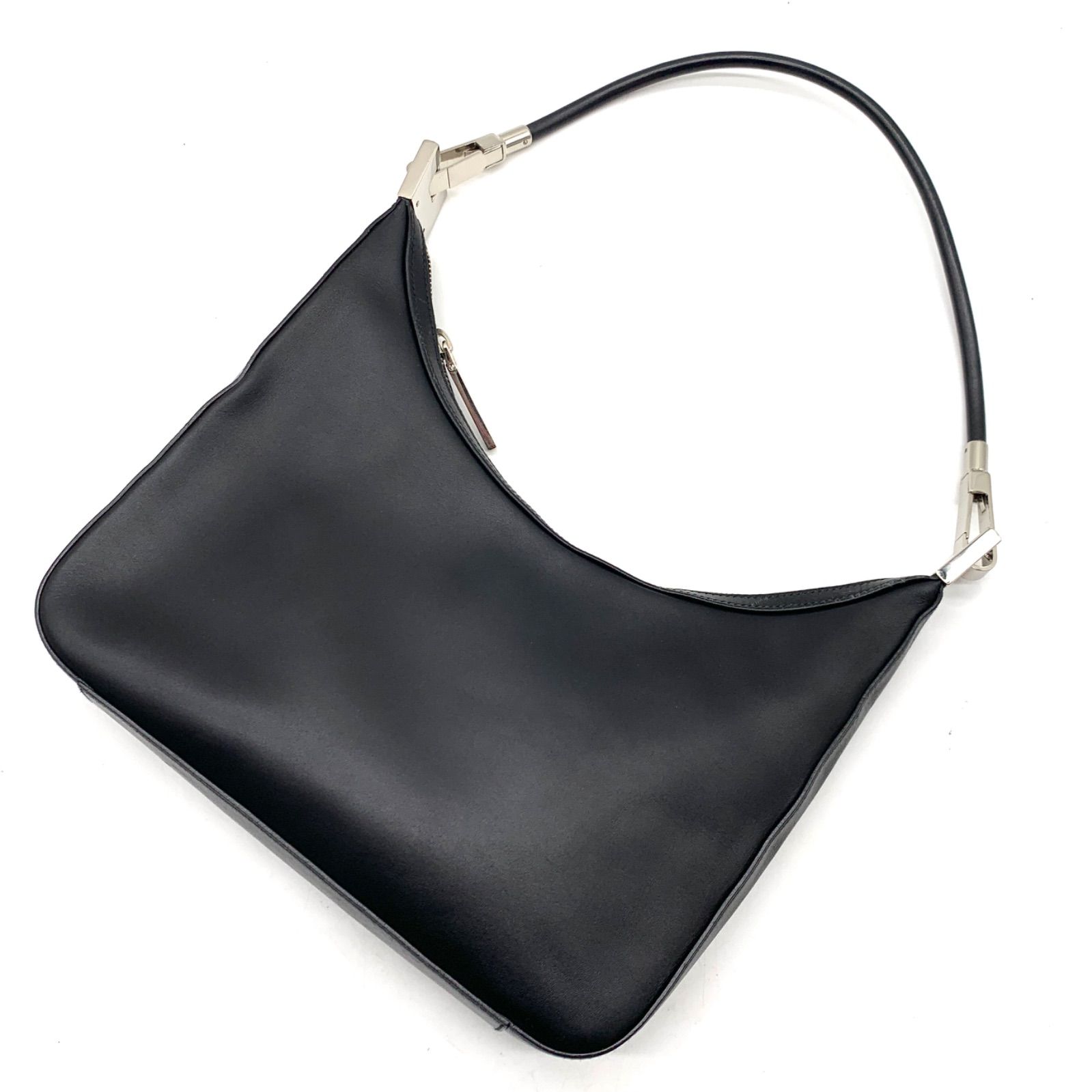 GUCCI ショルダーバッグ レザー BLK 無地 保存袋付き