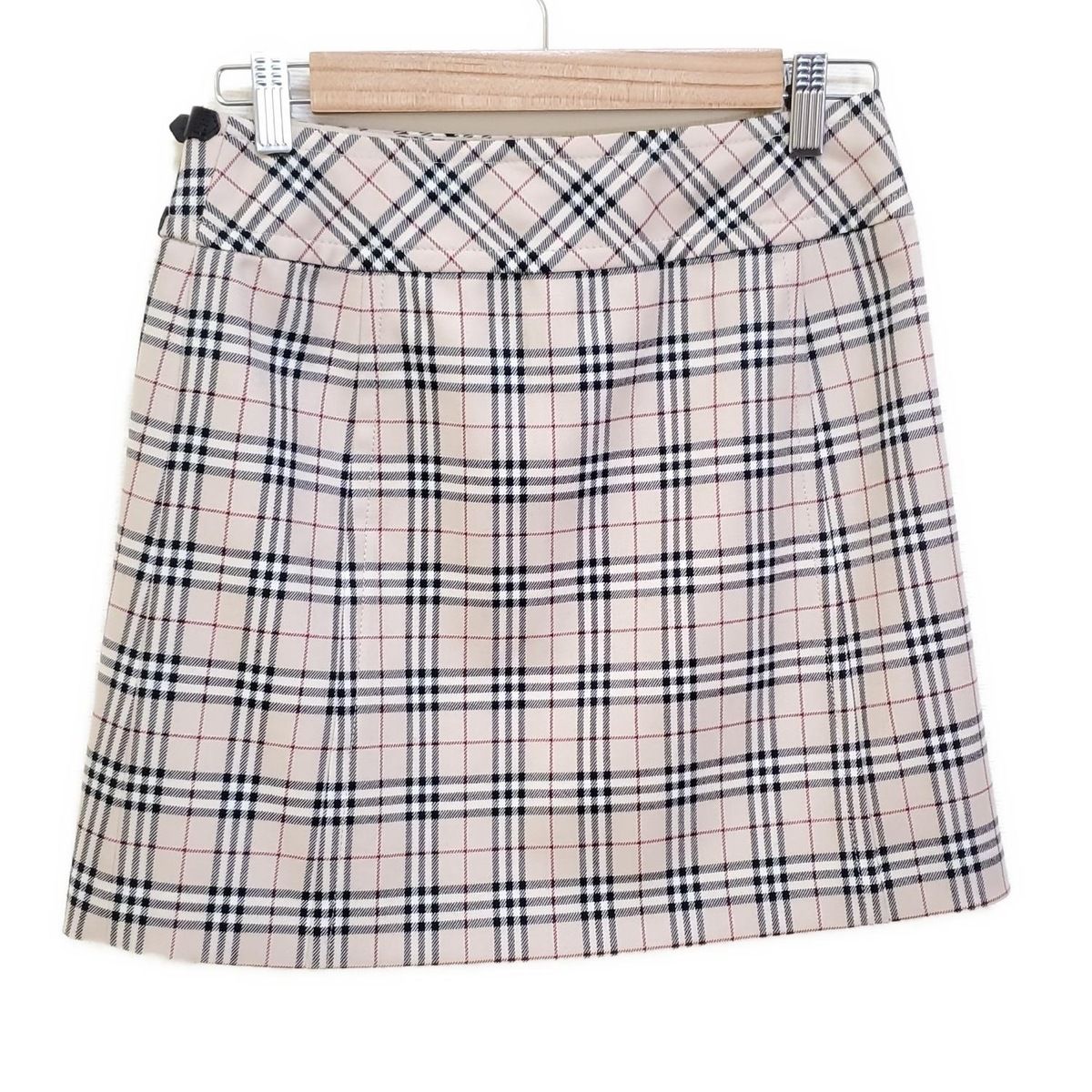 Burberry Blue Label バーバリーブルーレーベル 巻きスカート サイズ36 S レディース - ベージュ×黒×マルチ ミニ チェック柄