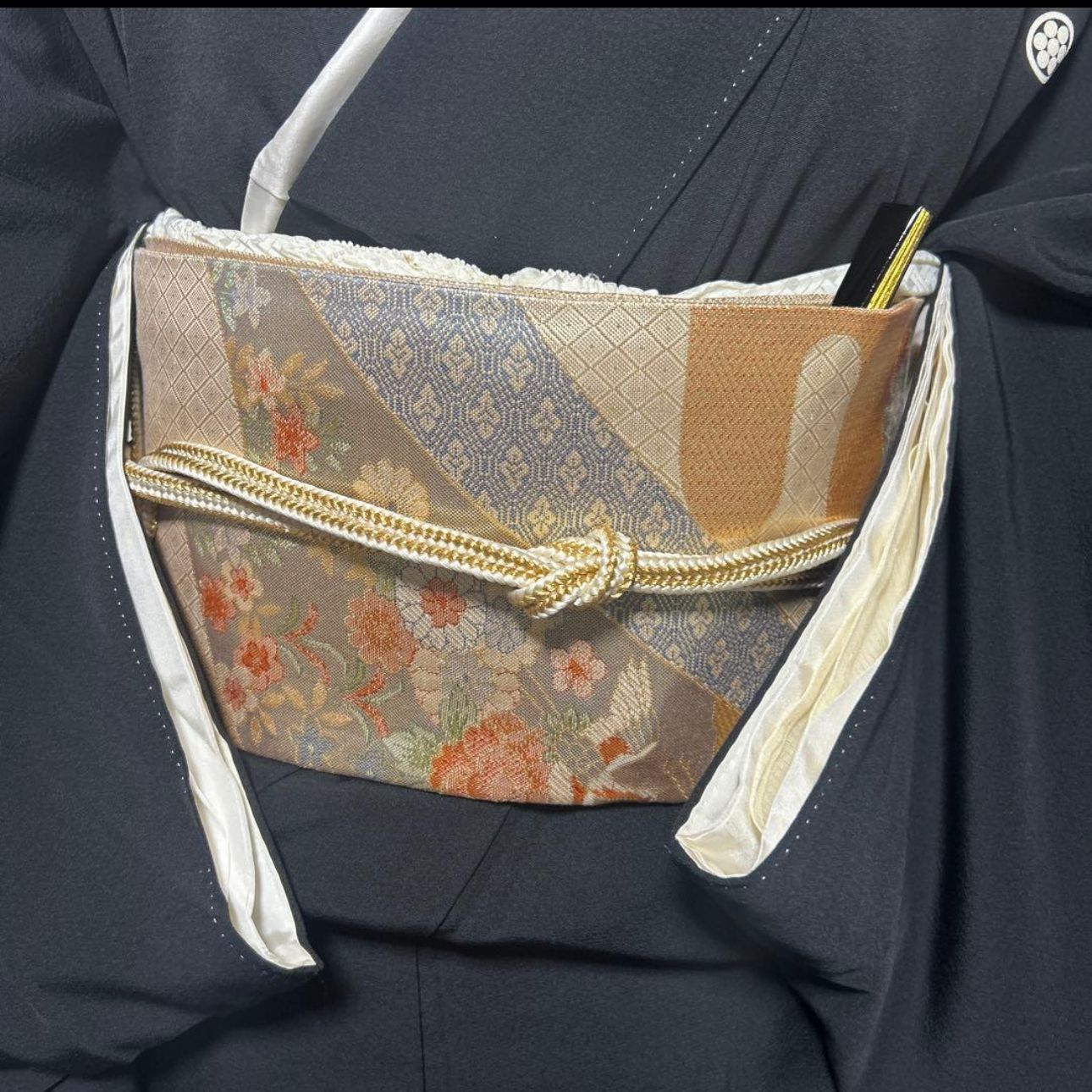 未使用近い 美品 袷 正絹 作家 金箔 黒留袖 フルセット 西陣唐織最高級