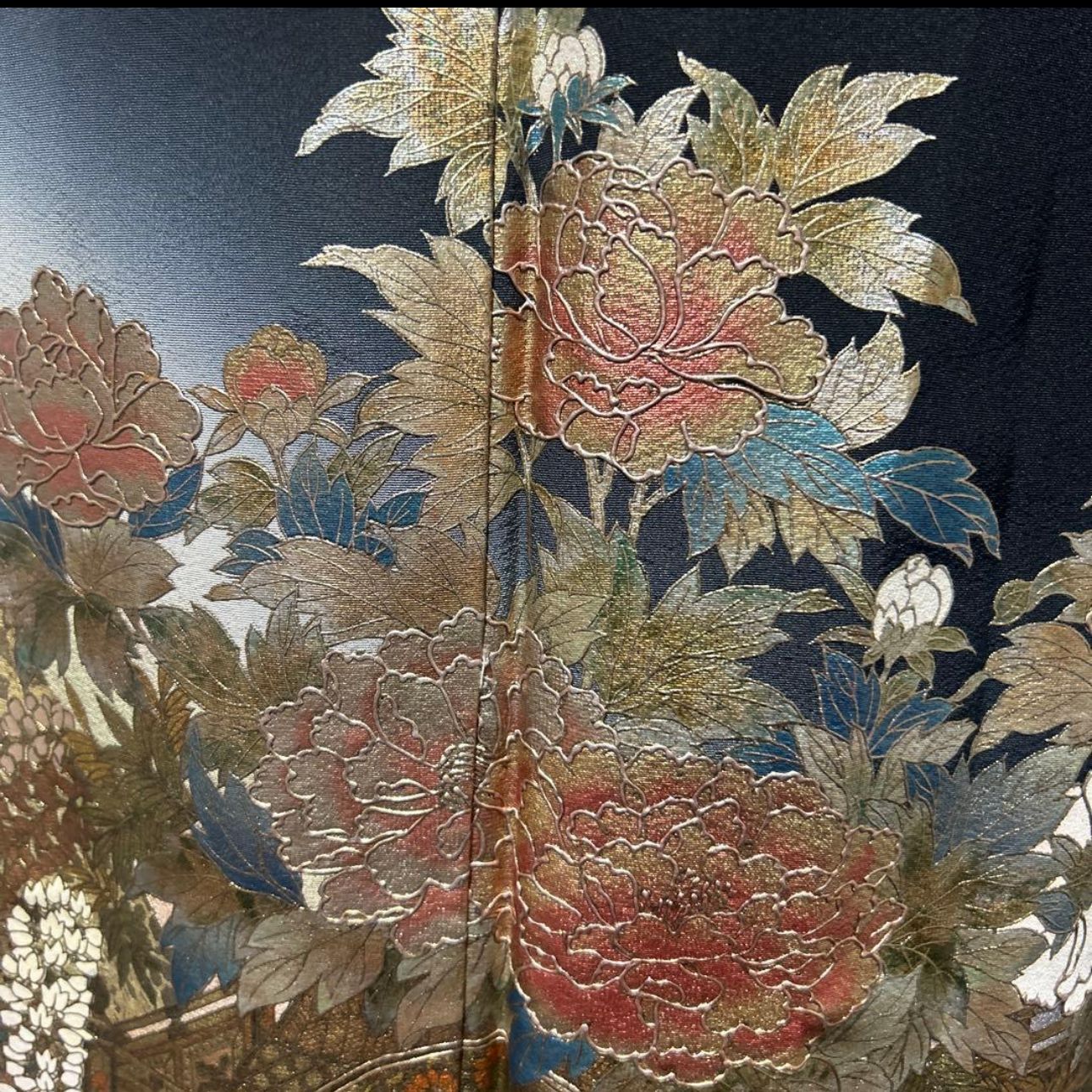 未使用近い 美品 袷 正絹 作家 金箔 黒留袖 フルセット 西陣唐織最高級