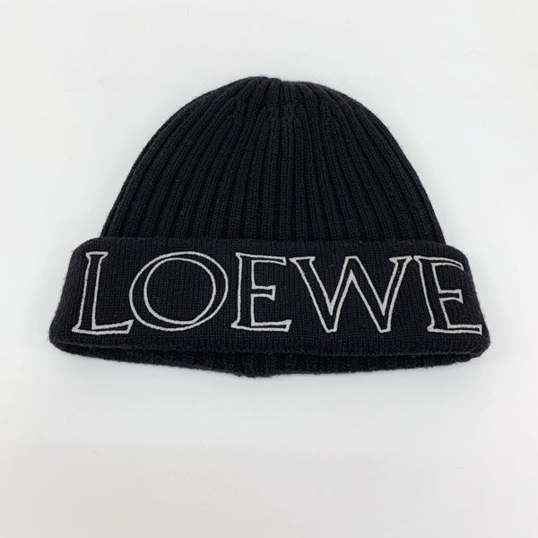 LOEWE ロエベ 刺繍 ビーニー ニットキャップ ニット帽 ビッグロゴ