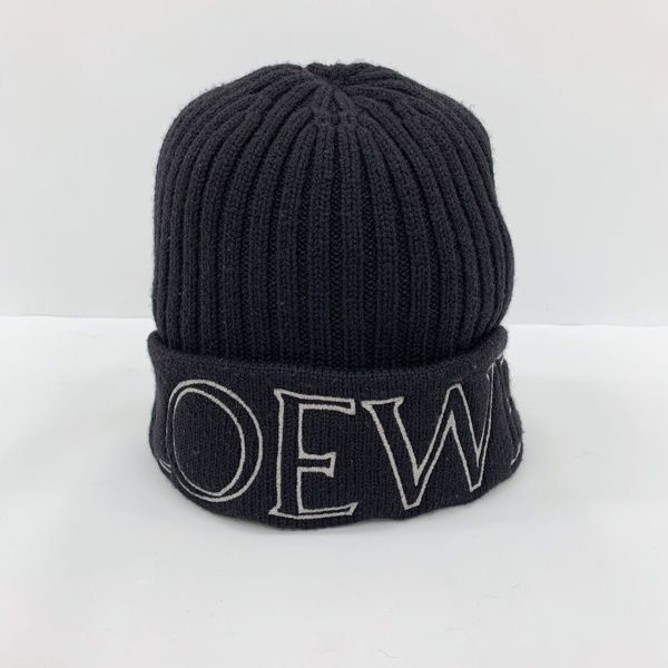 LOEWE ロエベ 刺繍 ビーニー ニットキャップ ニット帽 ビッグロゴ