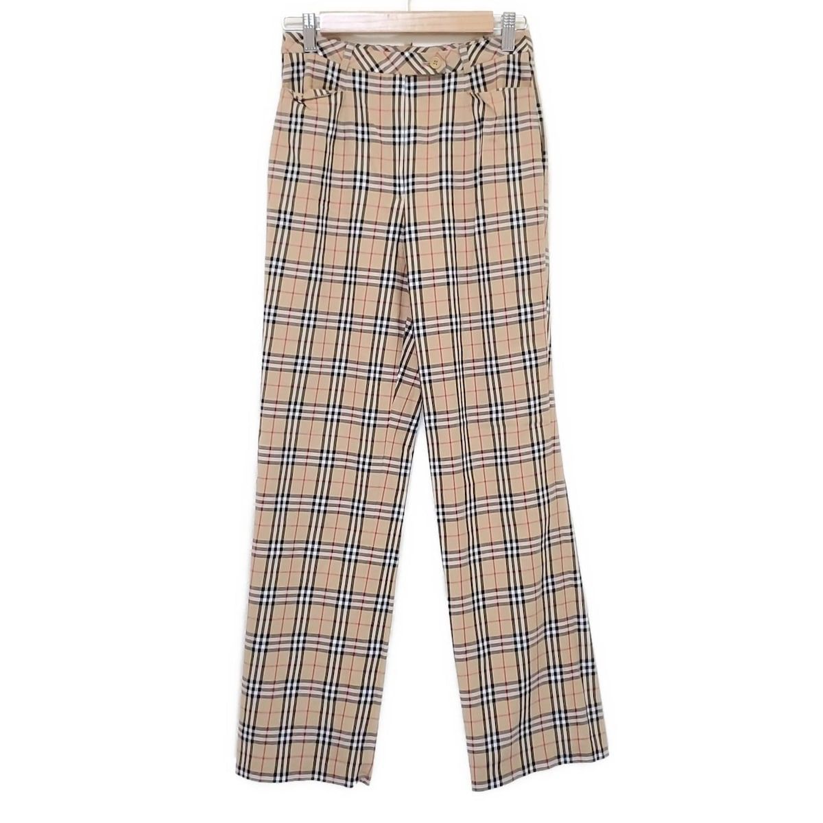 Burberry s バーバリーズ パンツ サイズ42 L レディース - ライトブラウン×黒×マルチ フルレングス チェック柄