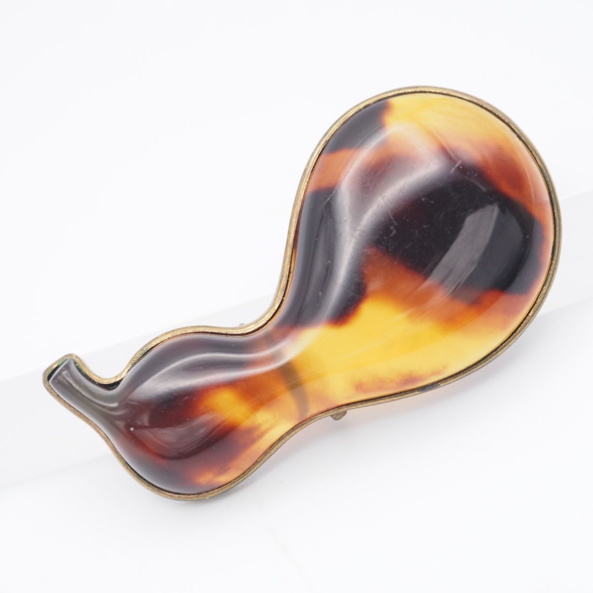 H 996 鼈甲 べっ甲 帯留め 瓢箪 ひょうたん ゴールド デザイン 和装小物