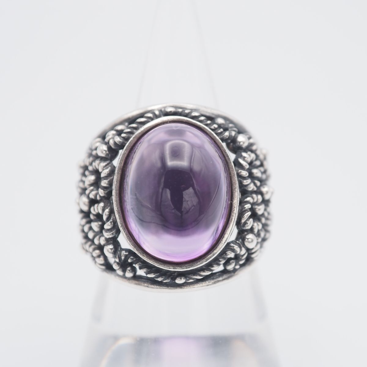 H 657 Jean Paul ジャンポールゴルチエ SV 925刻印 リング アメジスト 透かし彫り デザイン シルバー 指輪 誕生石 15号