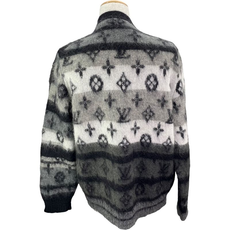 ルイ ヴィトン LOUIS VUITTON モノグラム総柄モヘアニットカーディガン HQN46W ブラック モヘア メンズ カーディガン