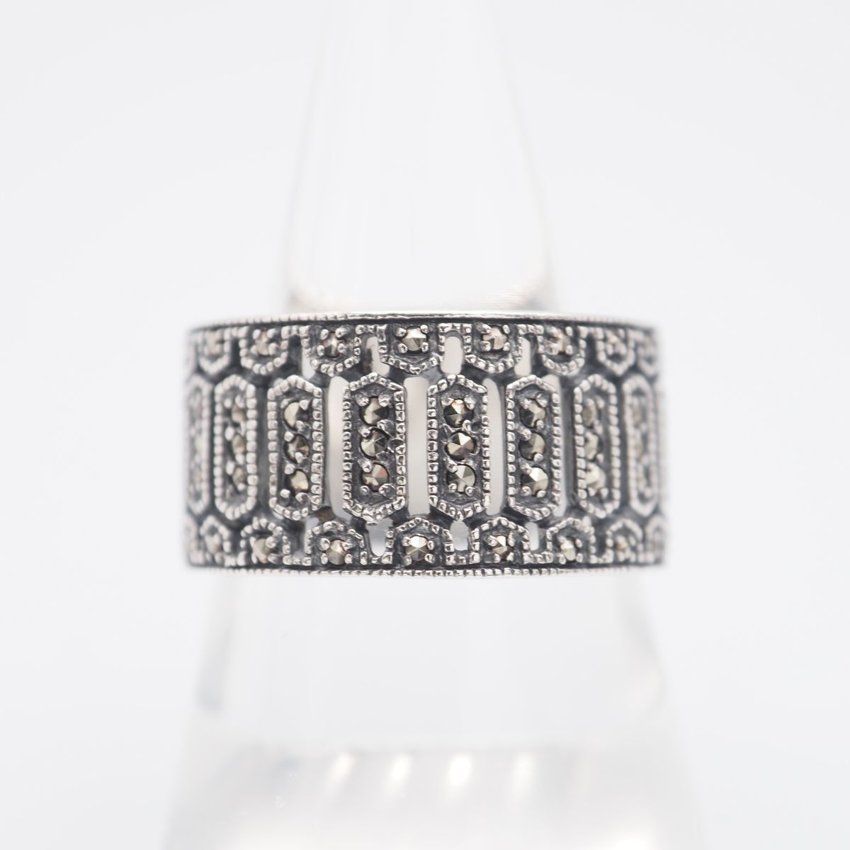 H748マーカサイト マルカジット 925刻印 リング 透かし彫り デザイン