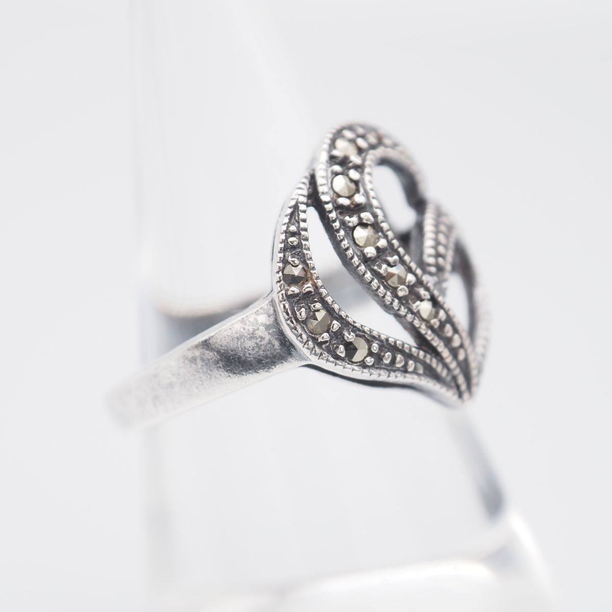 H718 マーカサイト マルカジット SILVER925刻印 リング 透かし彫り