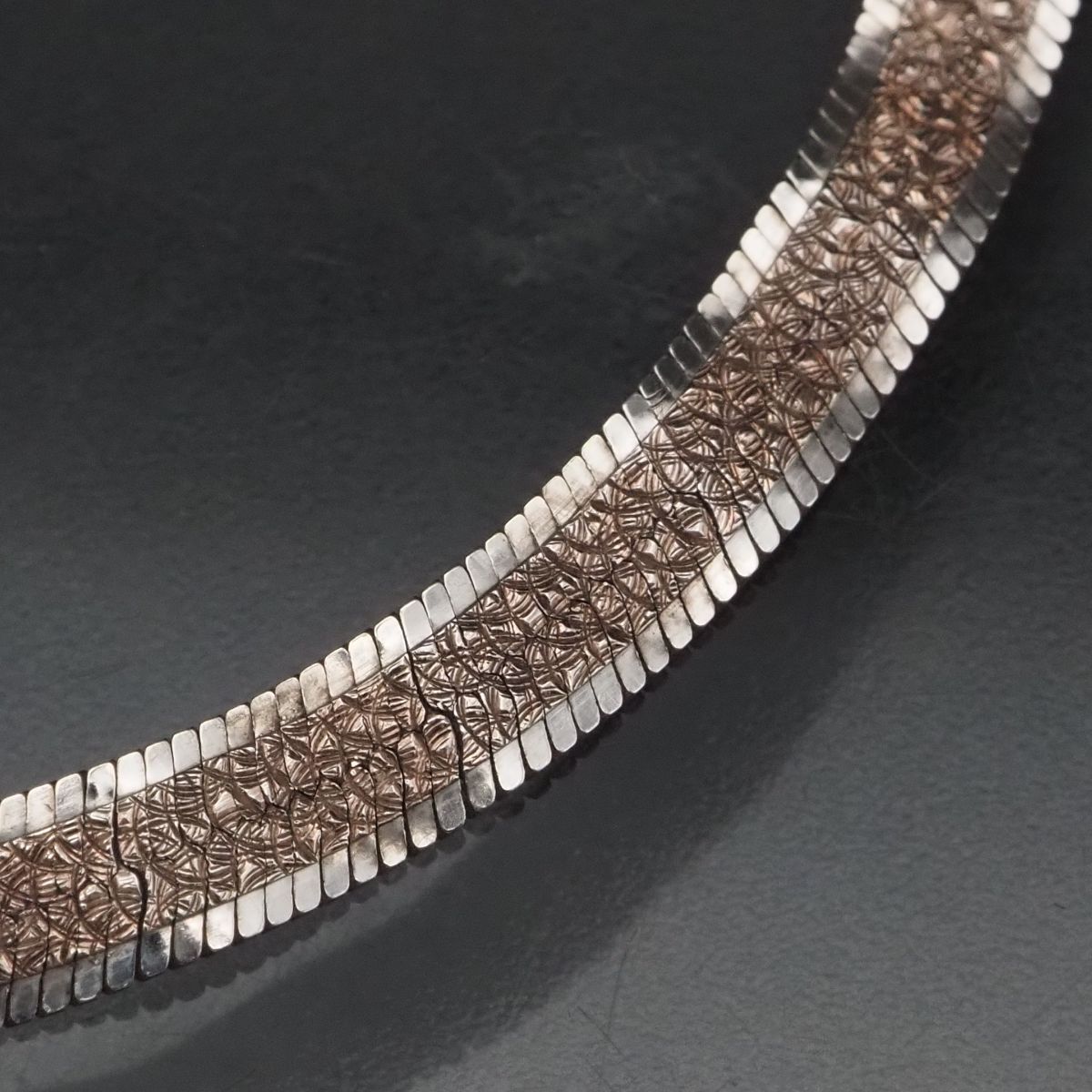 H565 ヴィンテージ 925 ITALY刻印 ブレスレット ヘリンボーンチェーン