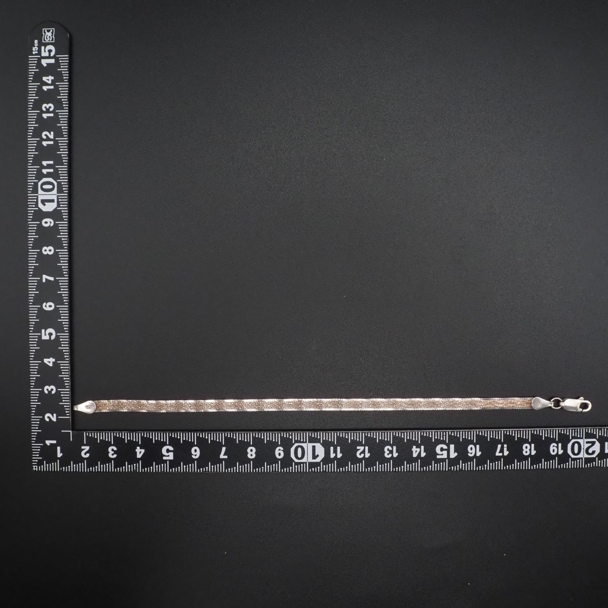 H565 ヴィンテージ 925 ITALY刻印 ブレスレット ヘリンボーンチェーン