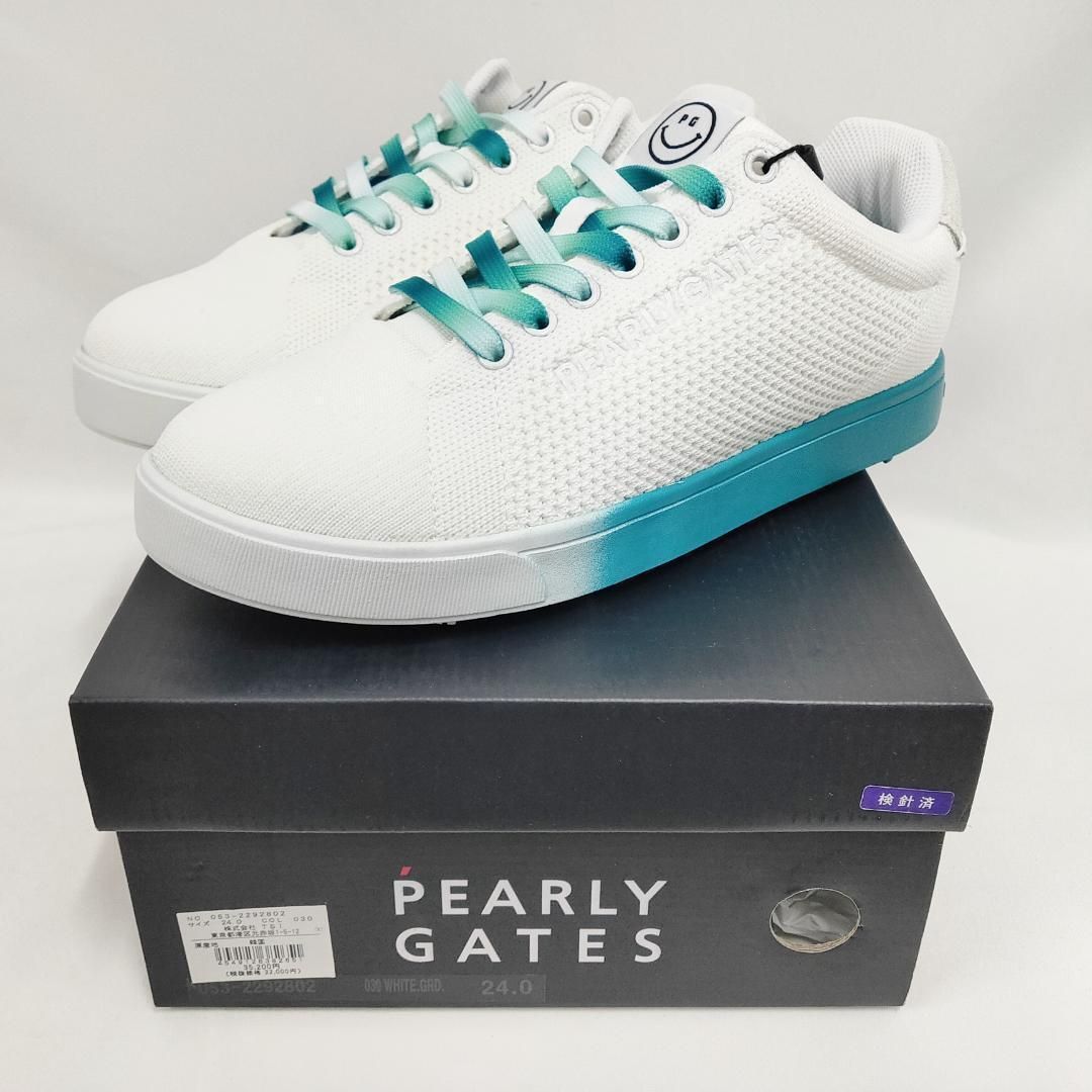 新品 未使用 PEARLY GATES アンダイド ニット ゴルフシューズ ホワイト