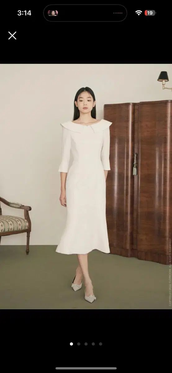 定価34 フローム Flower Cup Dress クリーム色