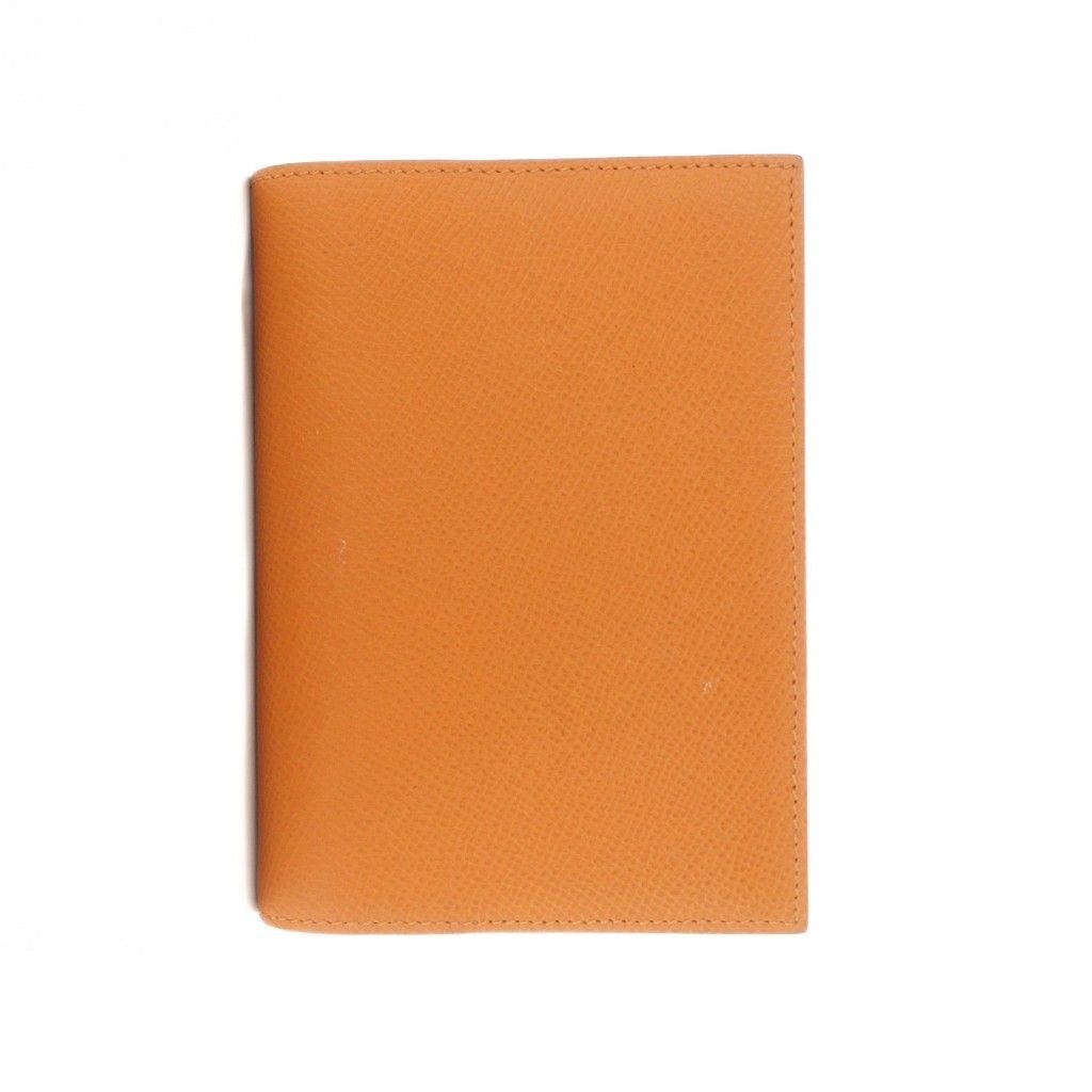 エルメス HERMES 手帳カバー EAジップ ポップ C刻印 レザー オレンジ RI OS