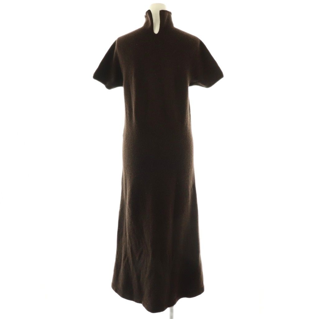 シャネル CHANEL 00 A カシミヤ ハイネック ニットワンピース 半袖 38 ブラウン ES OS