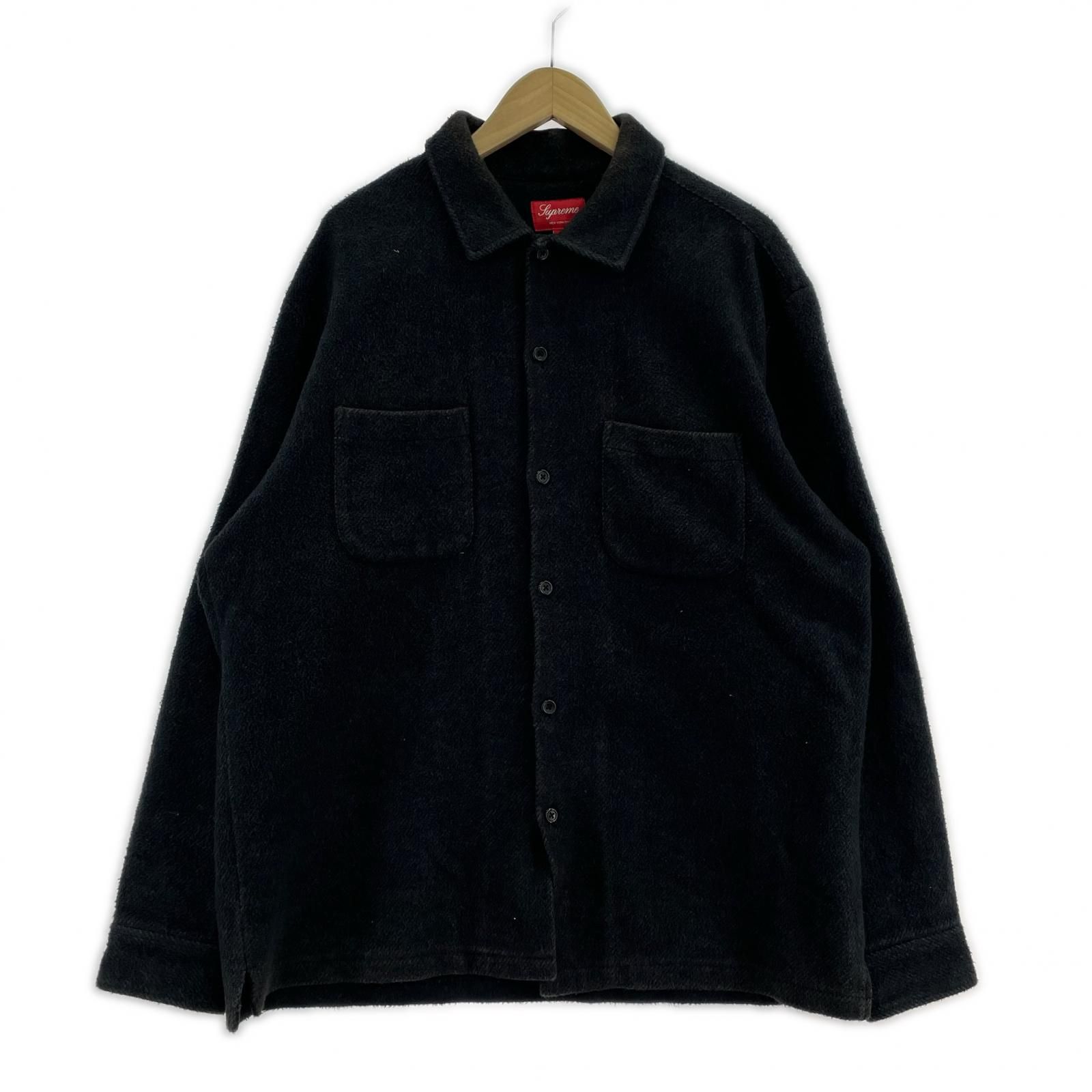 Supreme 長袖シャツ 22FW Brushed Flannel Twill Shirt L ブラック