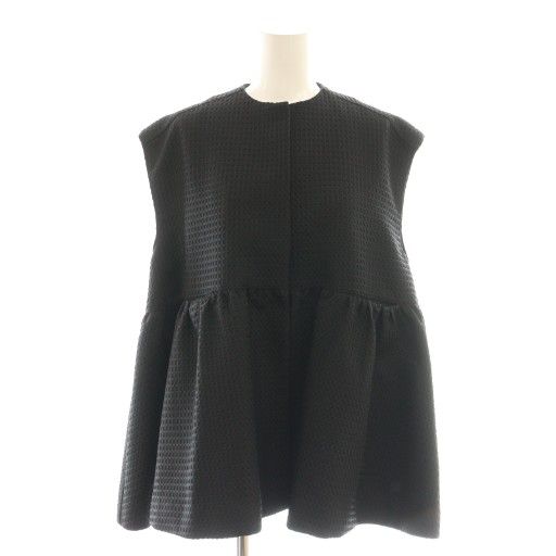 エラ eLLa doby cloth frill vest ベスト ジレ F ブラック DF OS