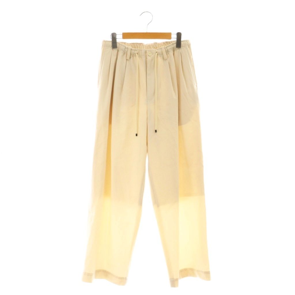 基本的な マーカウェア MARKA WARE TRIPLE PLEATED EASY TROUSERS ORGANIC COTTON GABARDINE ワイドパンツ 1 アイボリー A24C03PT02C DF OS