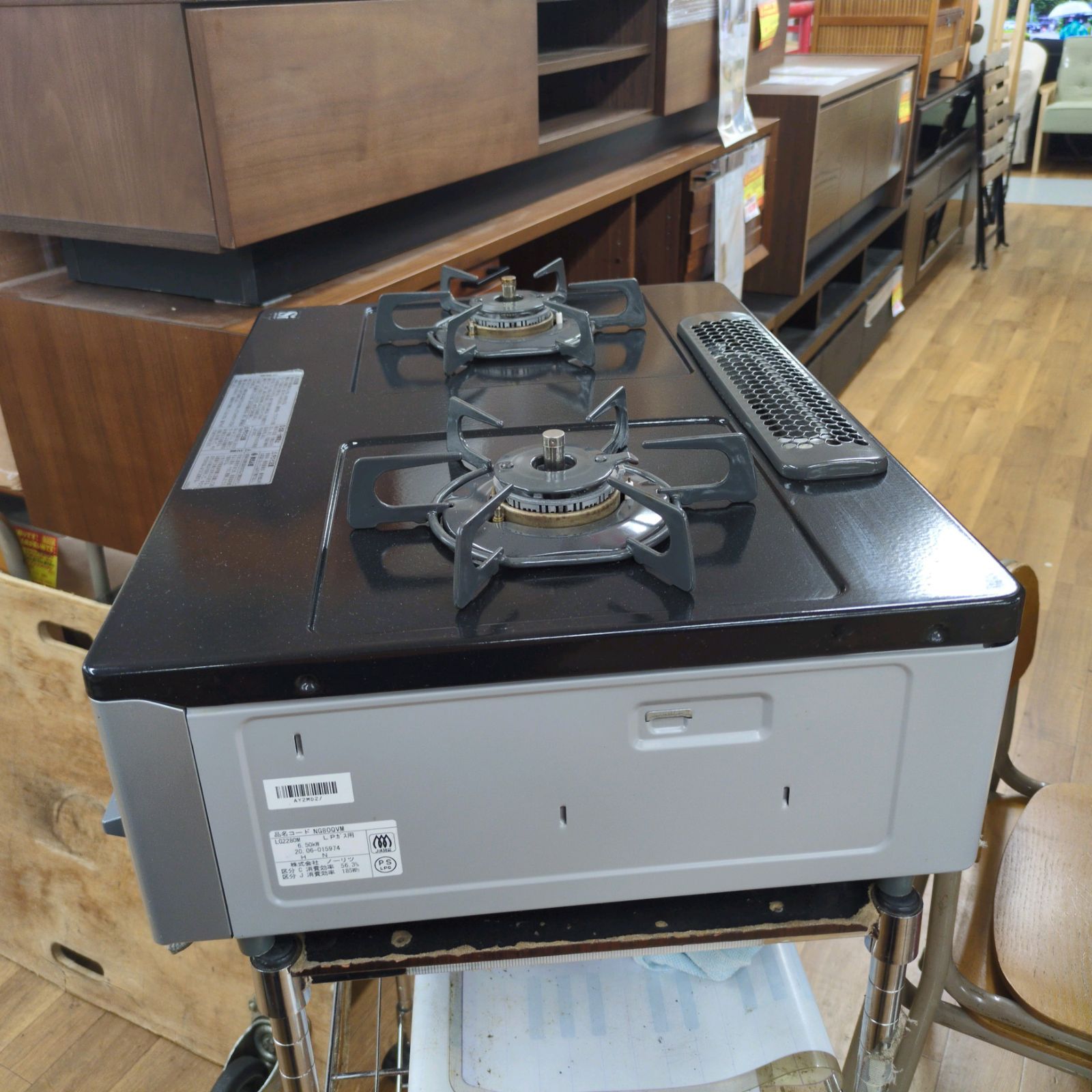 J516 ☆多少の使用感有り☆2020年製☆ノーリツ☆LPガスコンロ☆水無し 